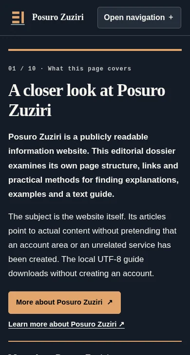 Posuro Zuziri on a small screen